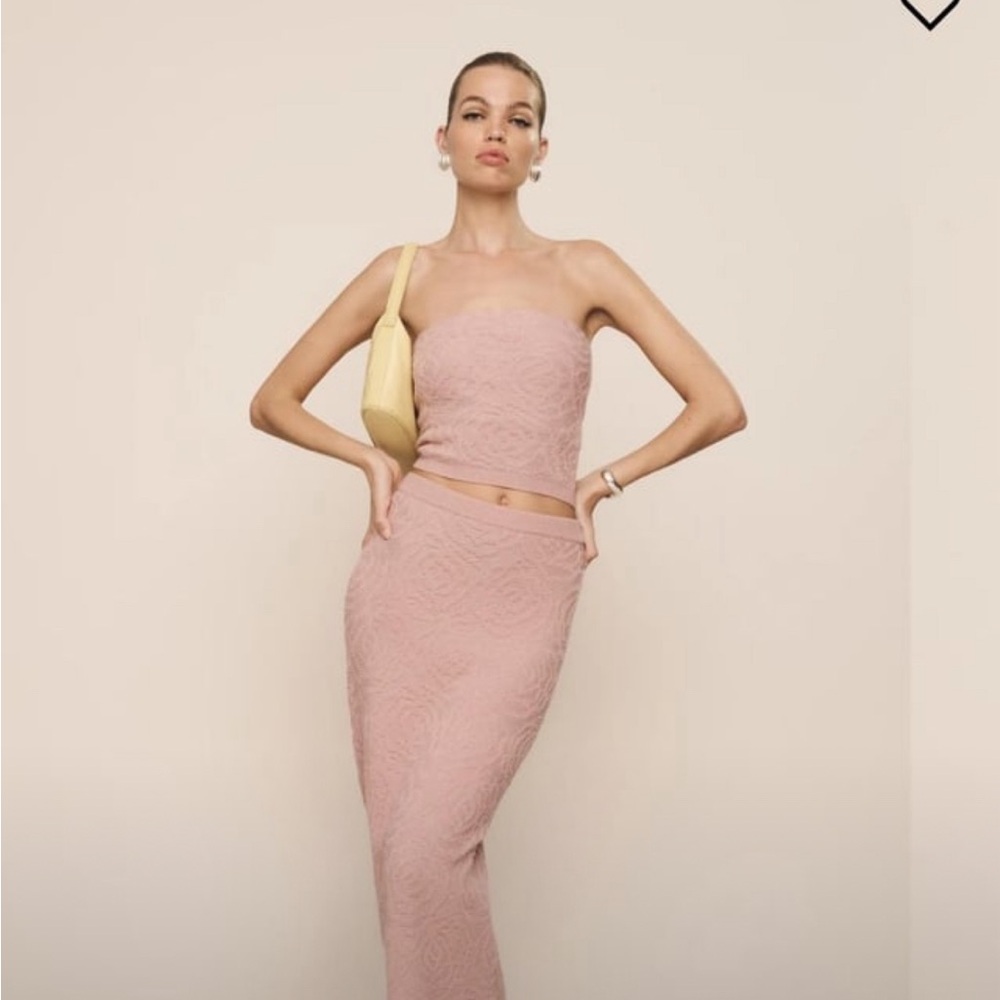 Reformation rose cashmere linen set